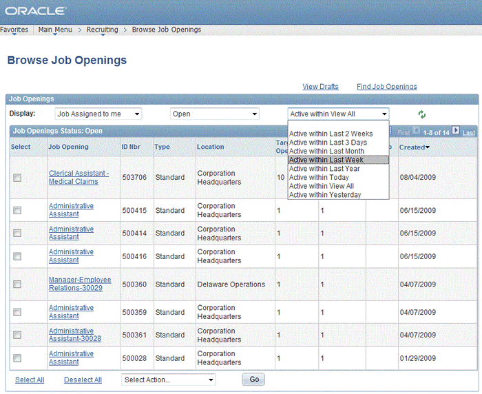 Oracle PeopleSoft screenshot & Video