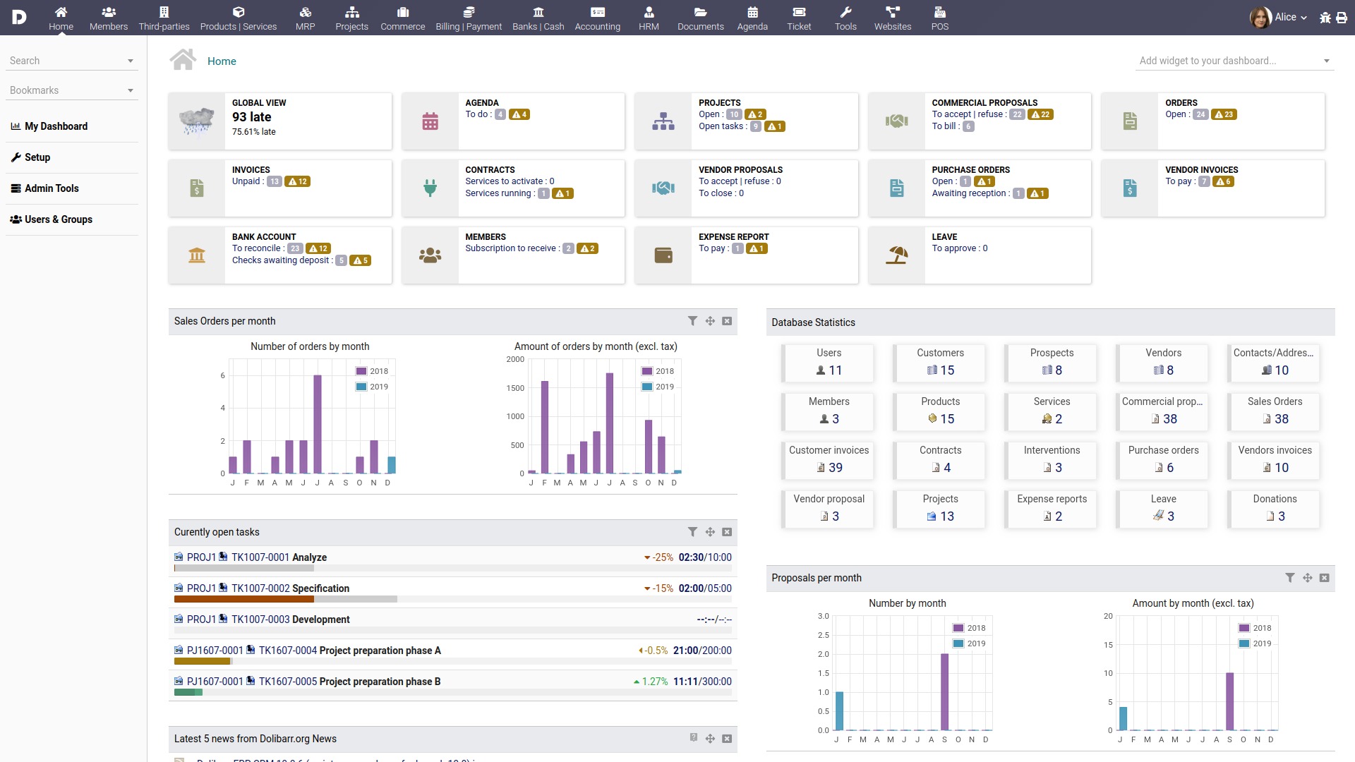 Dolibarr ERP CRM screenshot & Video