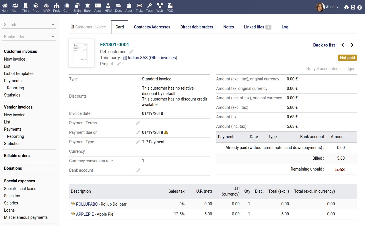 Dolibarr ERP CRM screenshot & Video