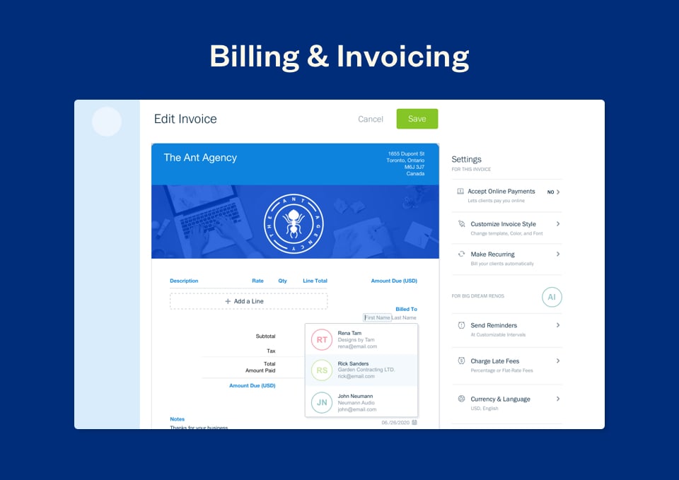 FreshBooks screenshot & Video