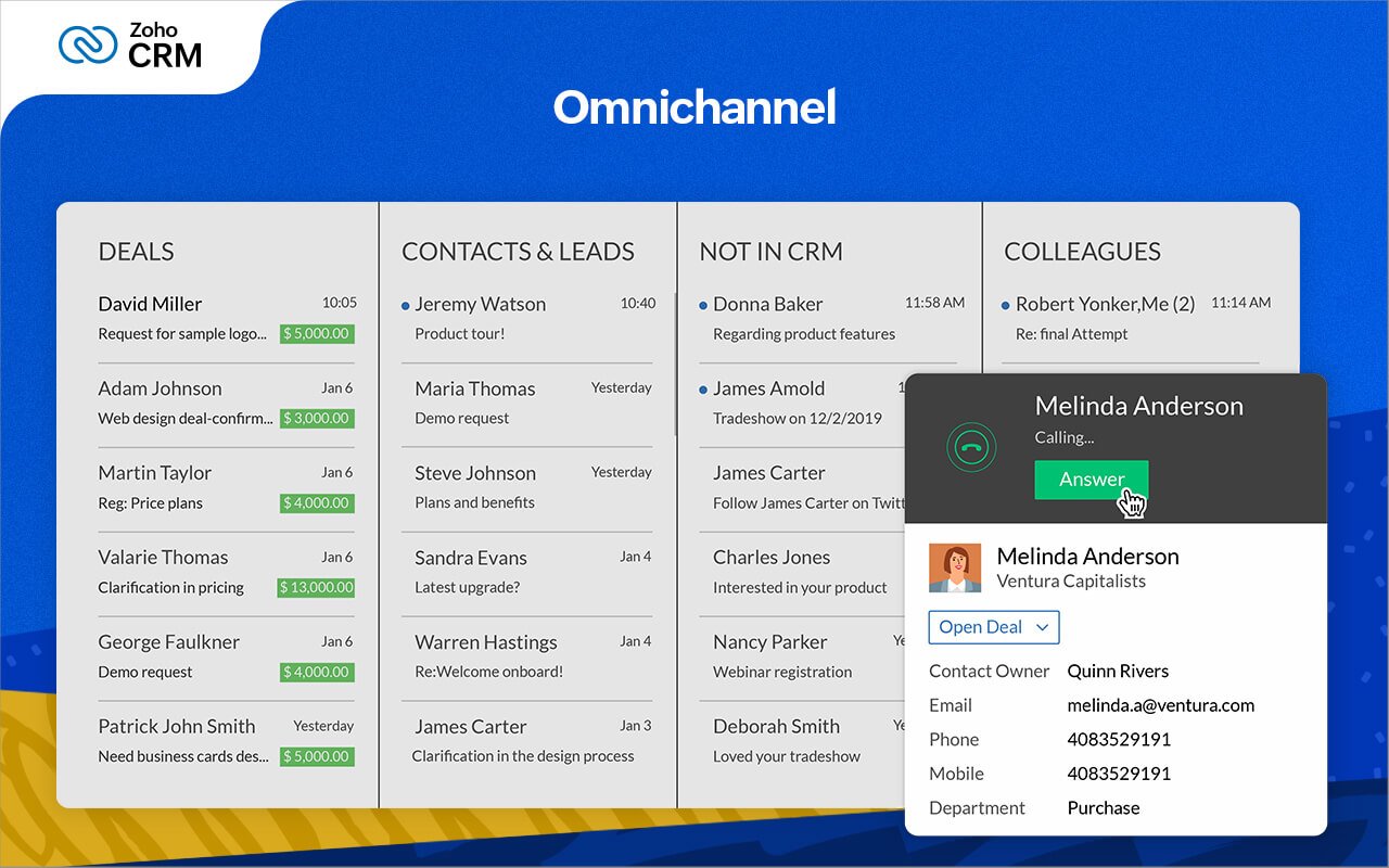 Zoho CRM screenshot & Video