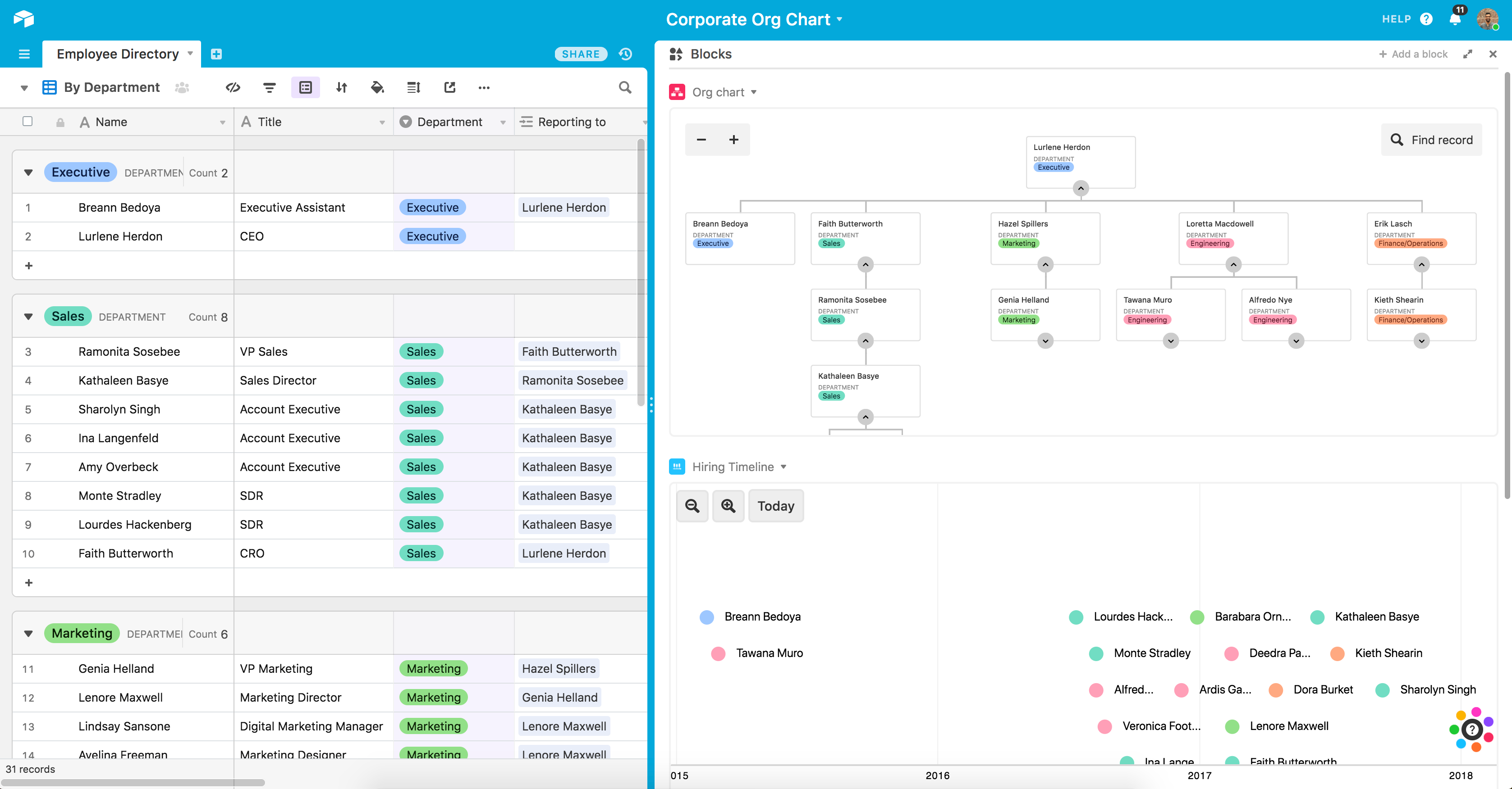 Airtable screenshot & Video