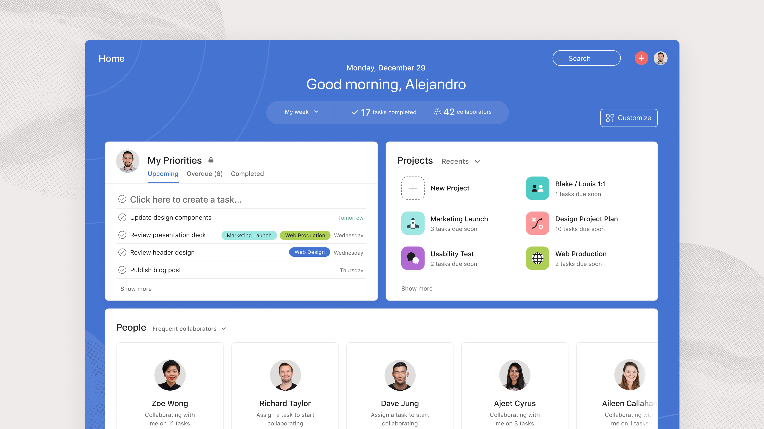 Asana screenshot & Video