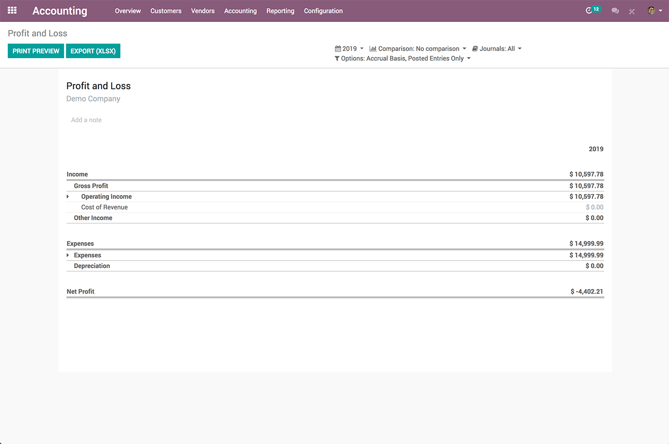 Odoo Accounting screenshot & Video