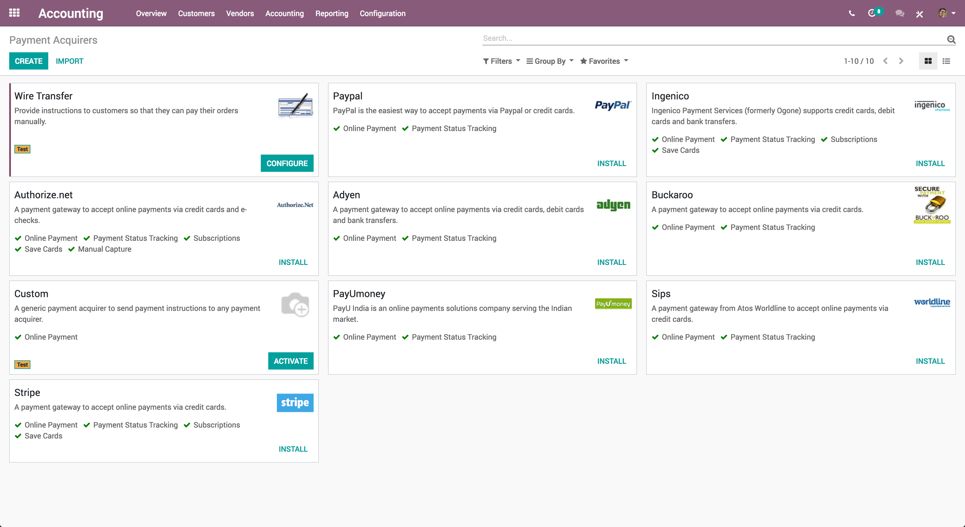 Odoo Accounting screenshot & Video