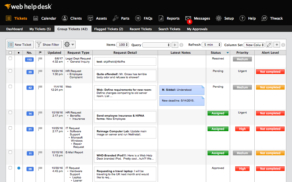 SolarWinds Web Help Desk screenshot & Video