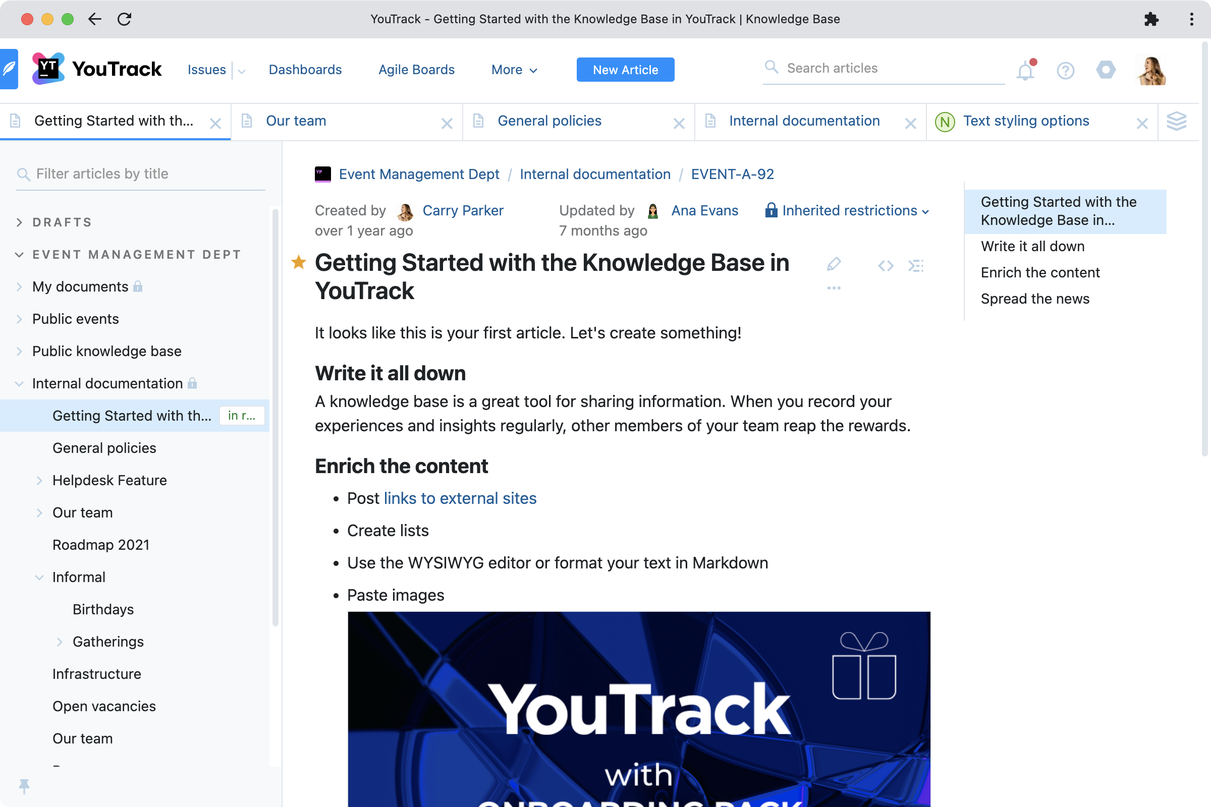 YouTrack screenshot & Video